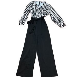 NWT Ashley Stewart Sport Houndstooth Print Jumpsuit Plus 18